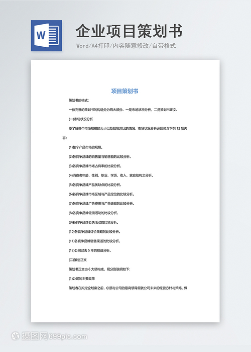 企業項目策劃書與創業計劃書 核心模板與高效撰寫指南